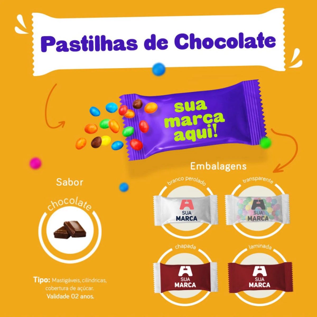 Pastilhas de Chocolate Personalizados