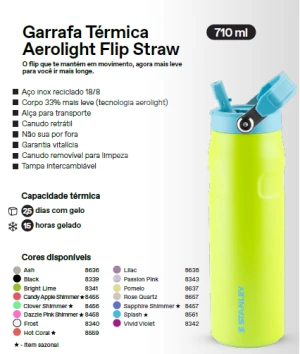 Garrafa Stanley Térmica Aerolight Flip Straw 710ml