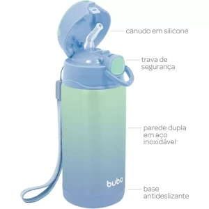 15933 - Garrafa Com Canudo Térmica Parede Dupla 400ml marca Buba