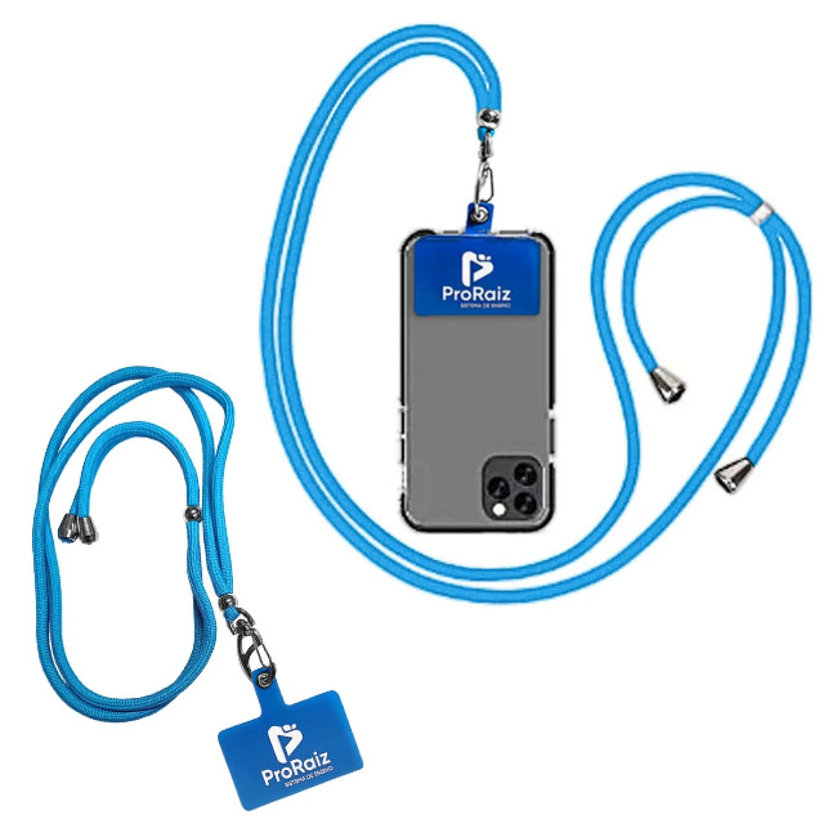 Cordão de Celular de Pescoço e Transversal com TAG e Mosquetão / Salva Celular